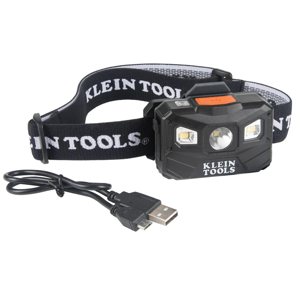 Klein 56048 Rechargeable Headlamp with Strap, 400 Lumen All-Day Runtime, Auto-Off - Moutools