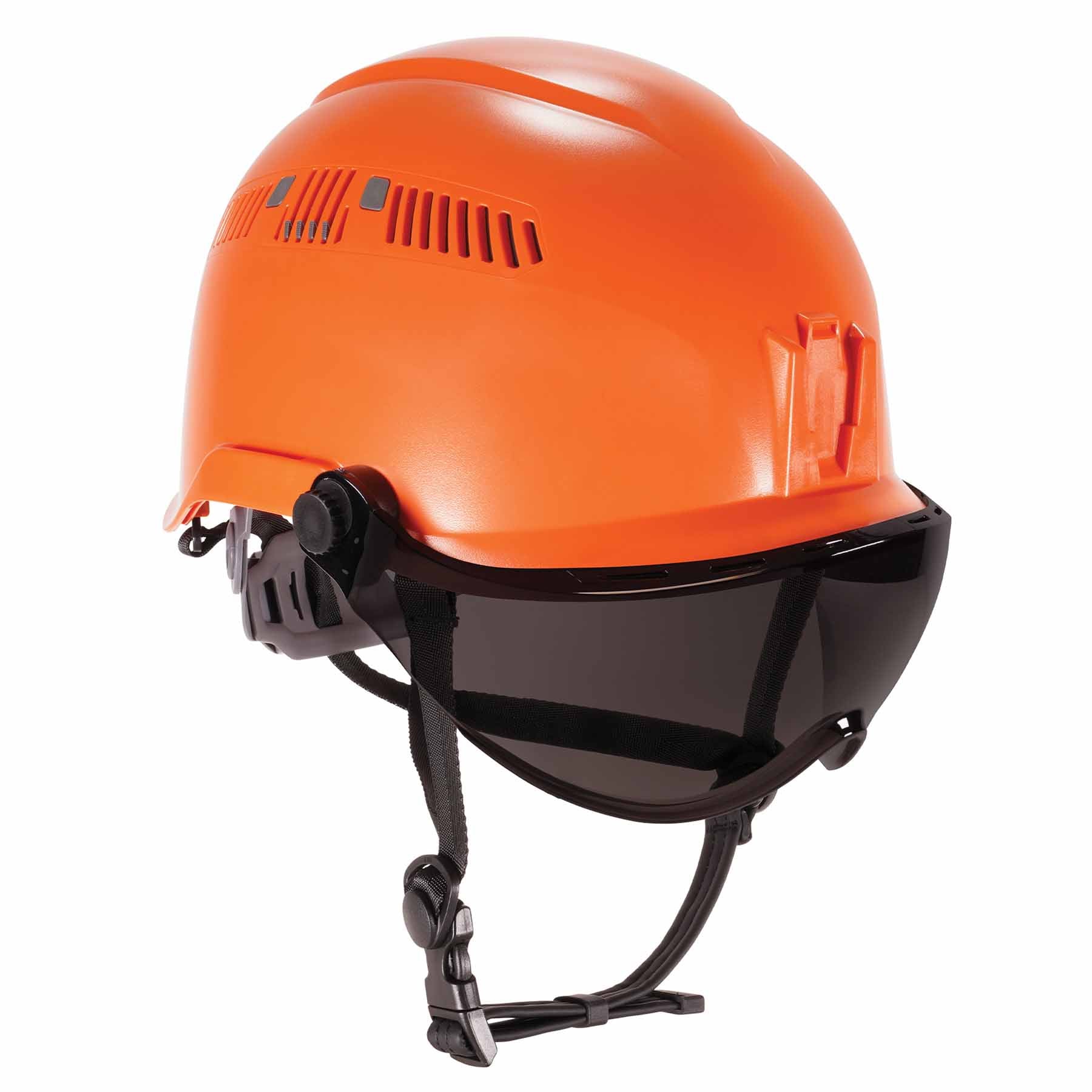 Ergodyne 60222 8975V Anti-Fog Smoke Lens Orange Class C Safety Hard Hat Helmet + Visor - Moutools
