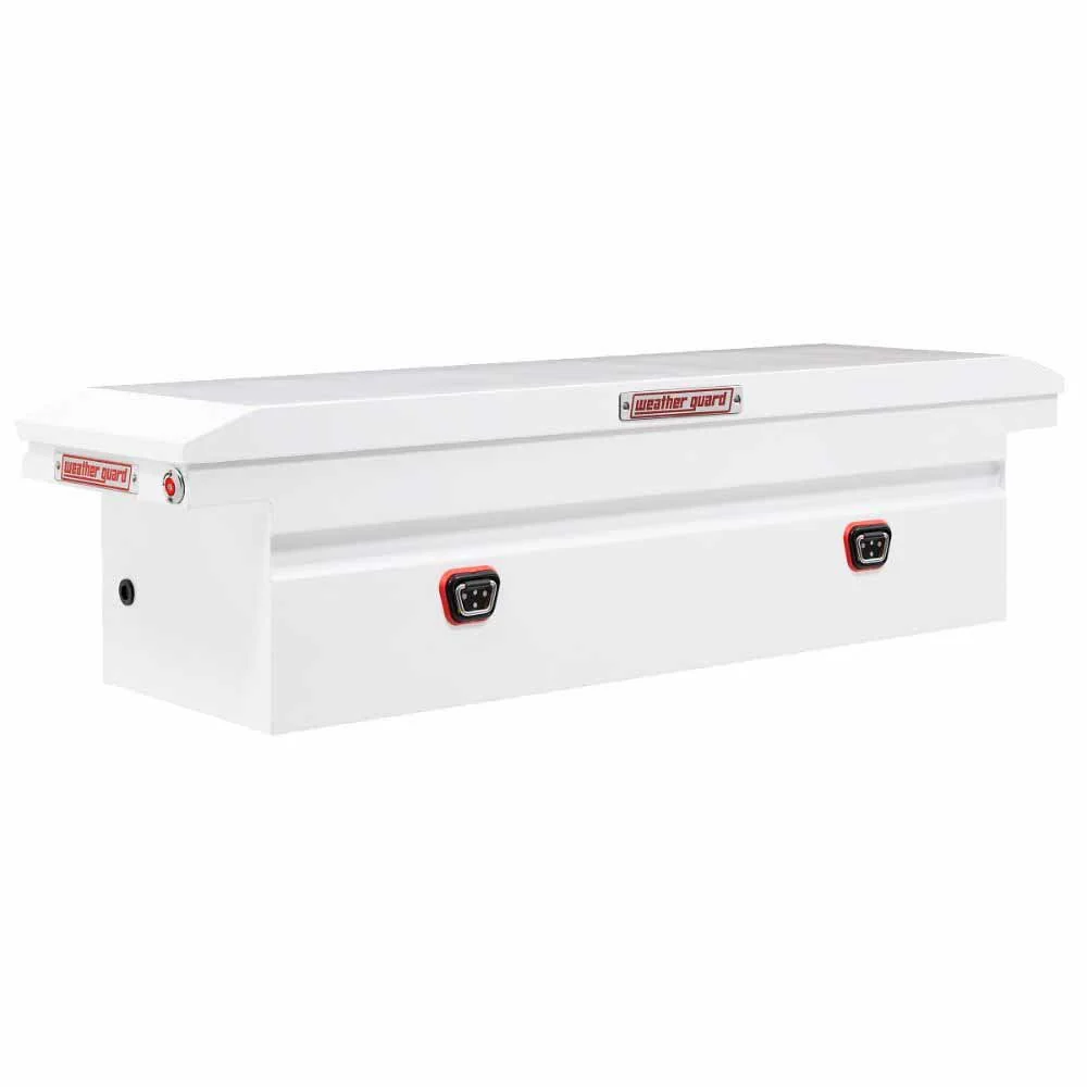 Weatherguard 120-3-04 Saddle Box, Steel, Full Low Profile, White, 11.0 cu ft - Moutools