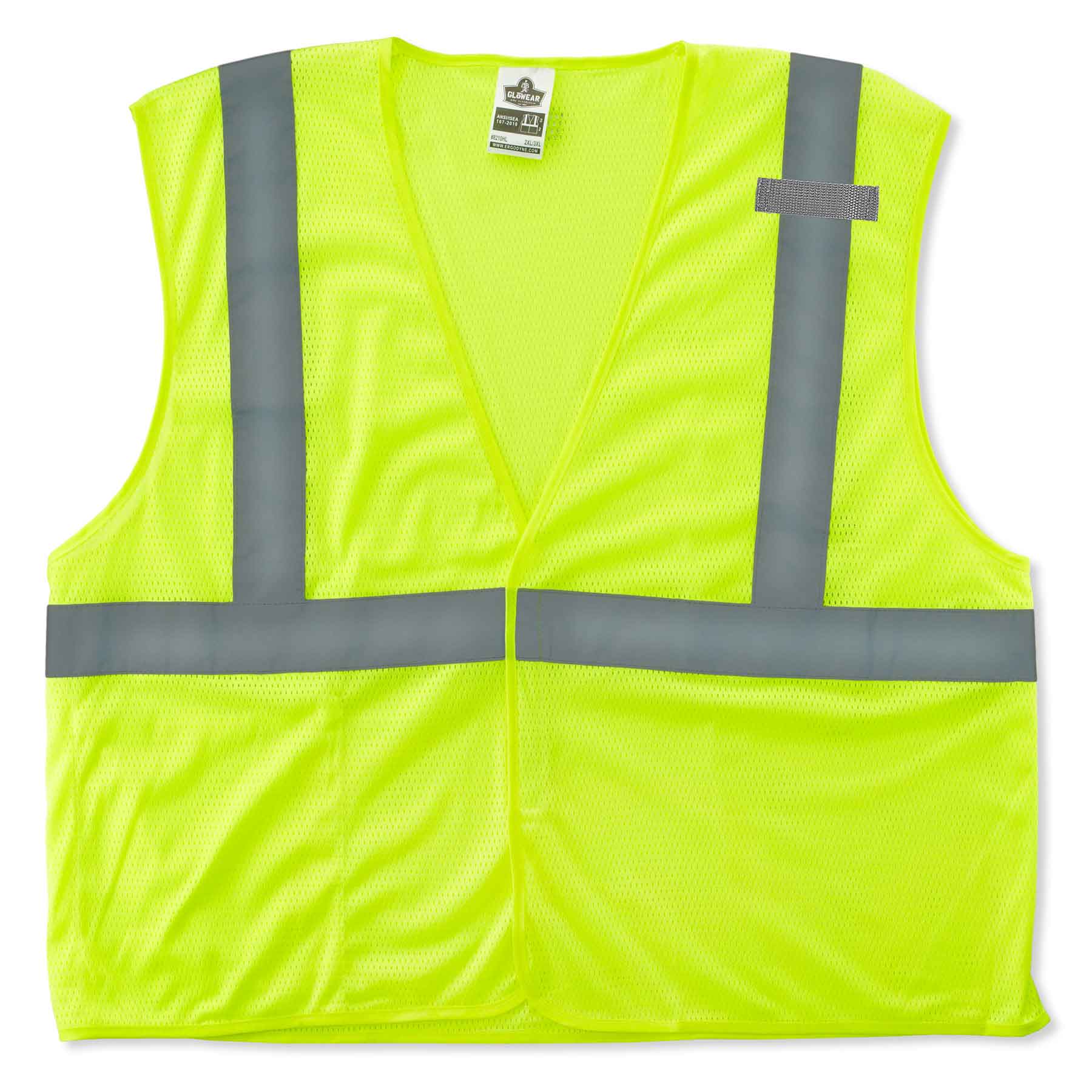 Ergodyne 21029 GloWear 8210HL Type R Class 2 Economy Mesh Vest, 4XL/5XL, HV Lime - Moutools