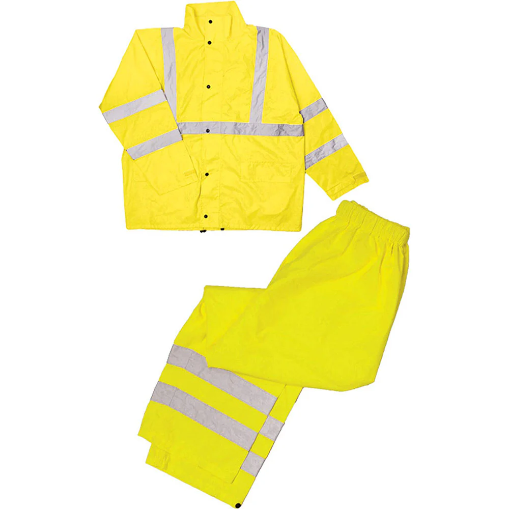 ML Kishigo RW110-4X-5X Economy High-Viz Full Rain Suit, 4XL-5XL Lime - Moutools