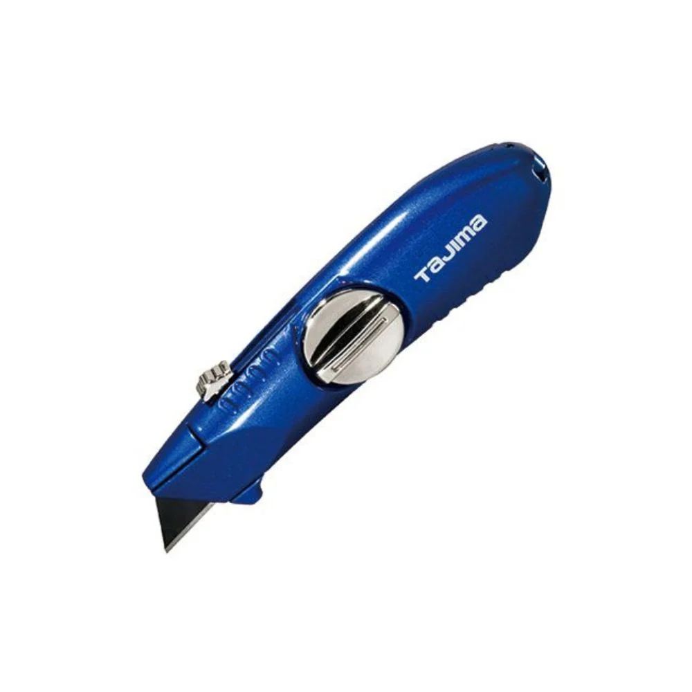 Tajima VR-102B VR-Series Box Cutter with Retractable Blade, 3 x V-REX Blades, Blue - Moutools