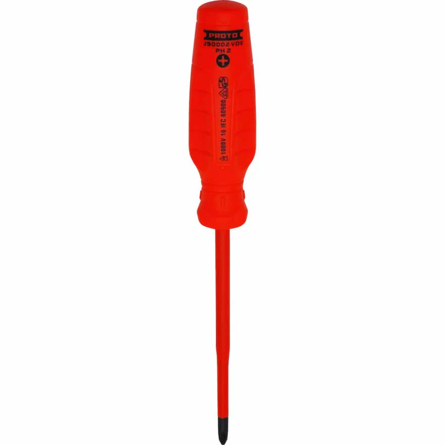 Proto J90002-VDE VDE Insulated Phillips Screwdriver- #2 X 5