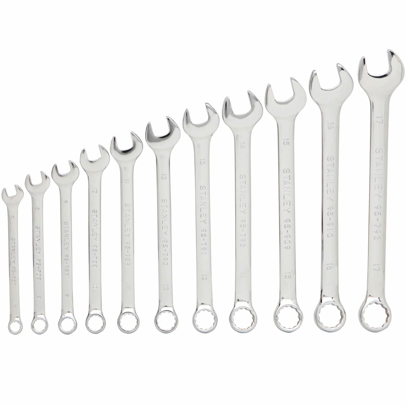 Stanley 94-386W 11 Pc Combination Wrench Set Metric - Moutools