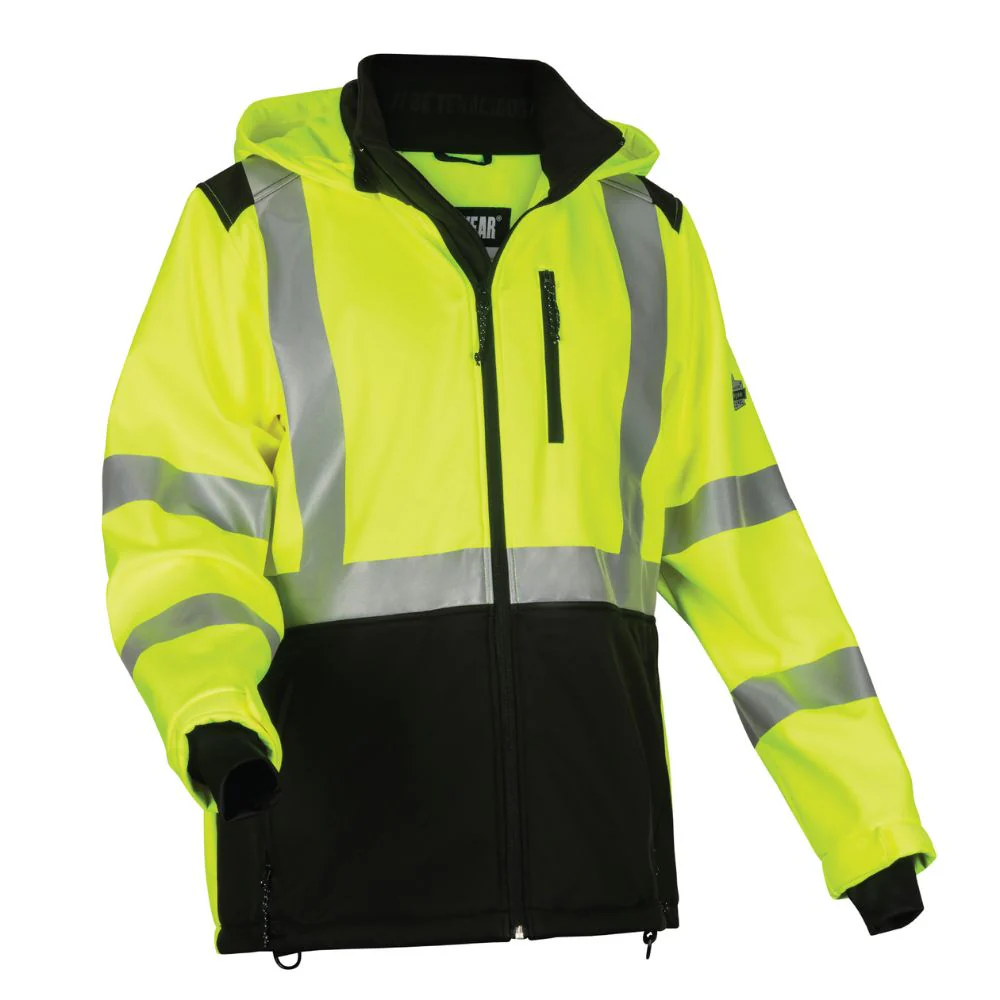 Ergodyne 23526 #8353 2XL Lime Hi-Vis Softshell Water-Resistant Jacket - Moutools