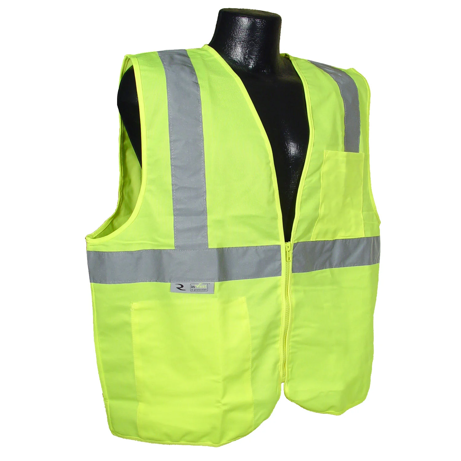 Radians SV2ZGS5X 5XL Class 2 Vest Green Solid w/ Zipper - Moutools