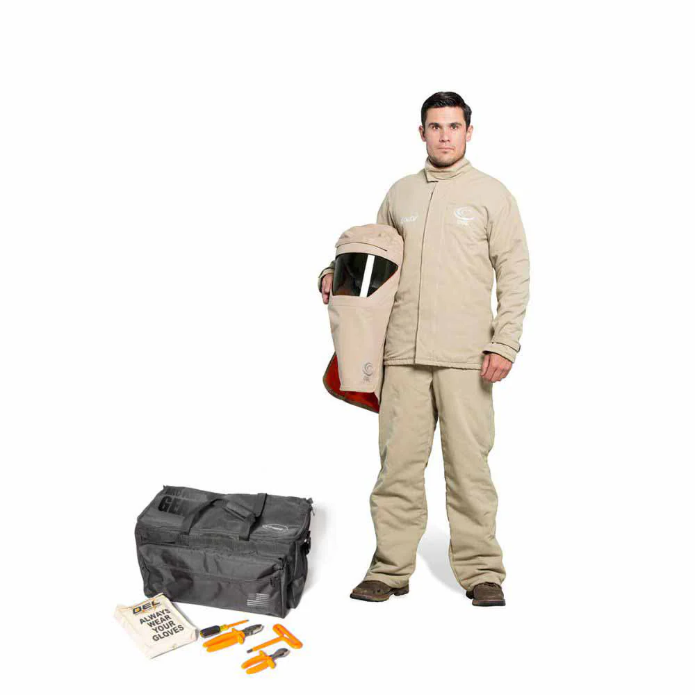 OEL AFW40-KJB-2XL 40 Cal Arc Flash Khaki Jacket & Bib Kit - 2XL - Moutools