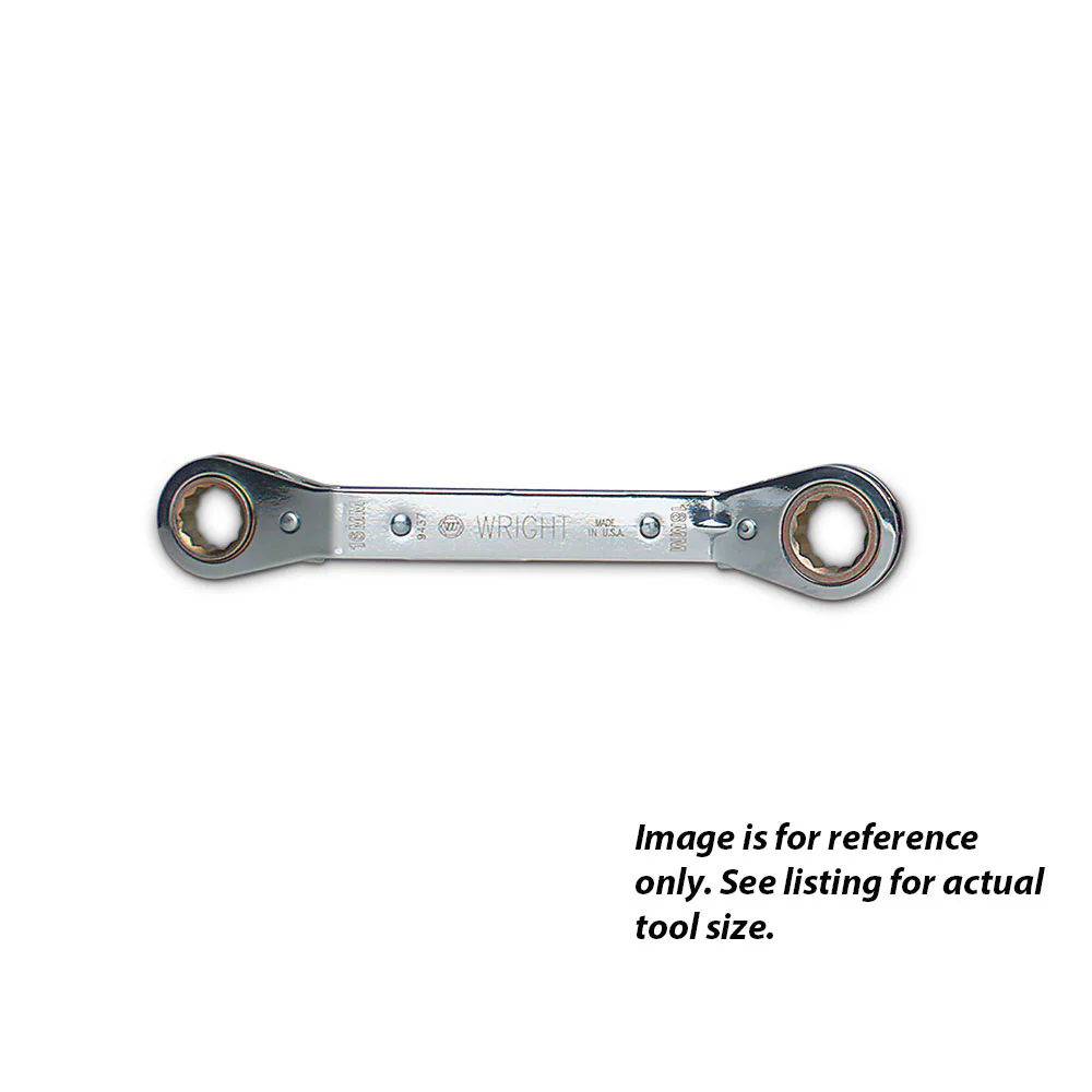 Wright Tool 9436 Offset Reverse Ratcheting Box Wrench 12 Point 15mm x 17mm - Moutools