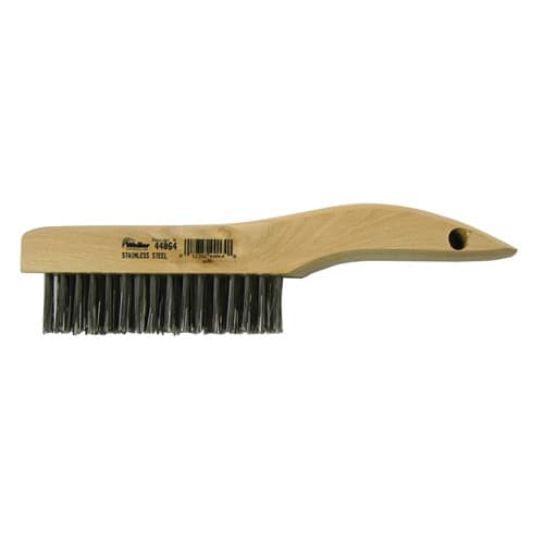 Weiler 44064 Hand Wire Scratch Brush, .012 Stainless Fill, Shoe Handle, 4 x 16 Rows - Moutools
