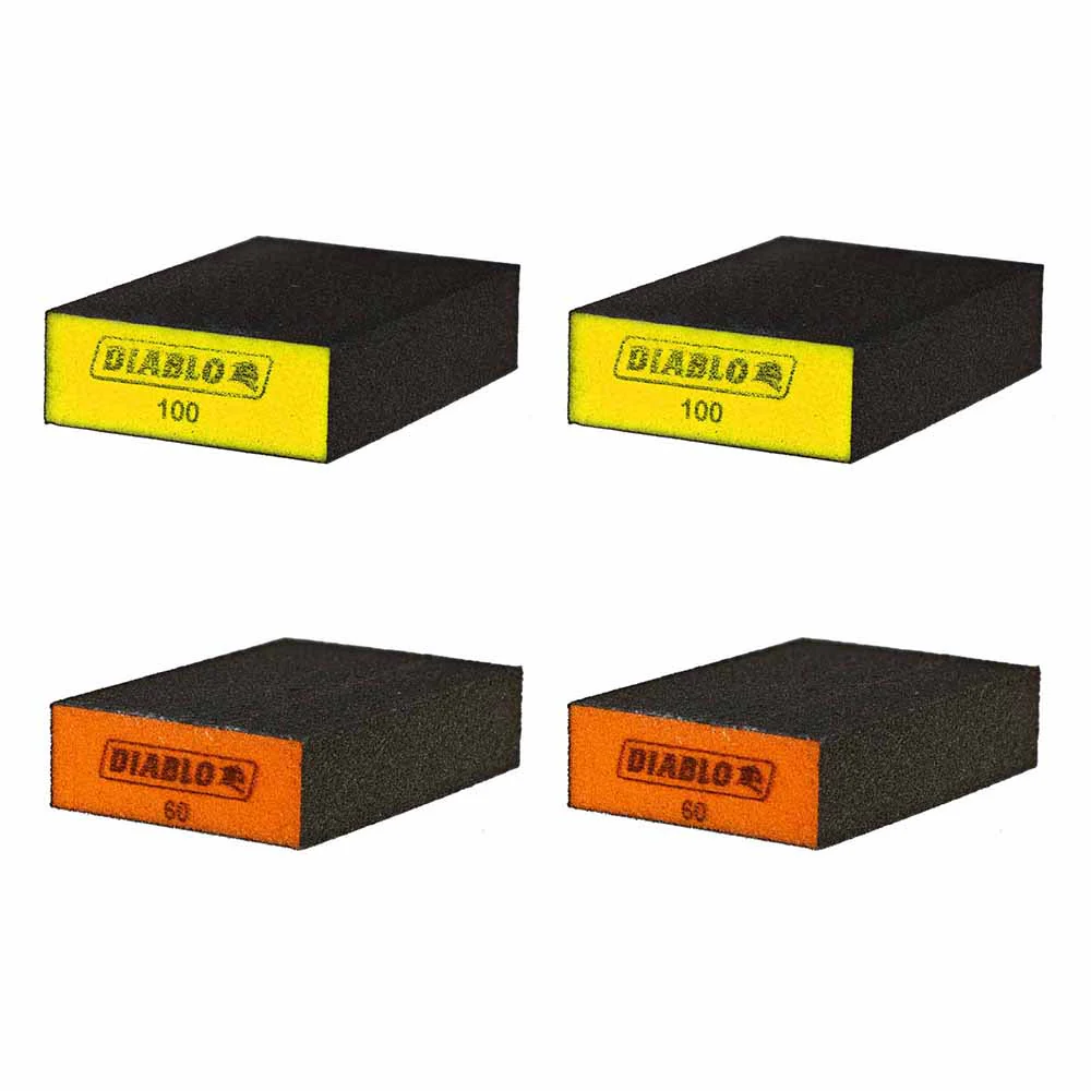 Diablo DFBLBLOMEF04G Large Flat Medium & Fine Assorted Pack Sanding Sponge (4-Pack) - Moutools