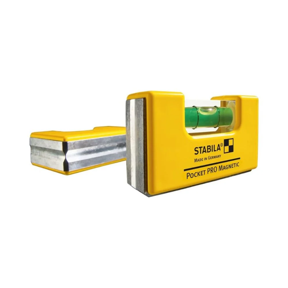 Stabila 11901 Magnetic Pocket Level PRO with Holster Yellow - Moutools