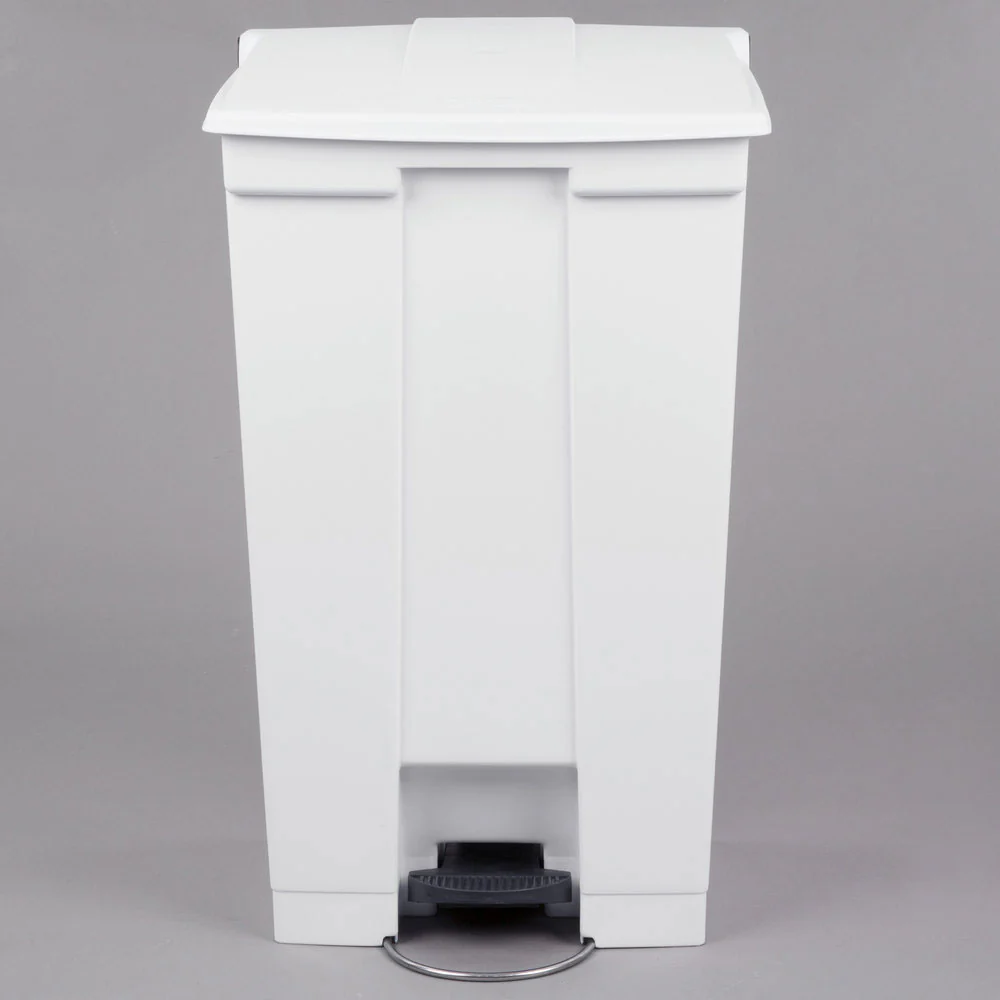 Rubbermaid FG614600WHT Mobile Step-On Container/Trash Can - Moutools