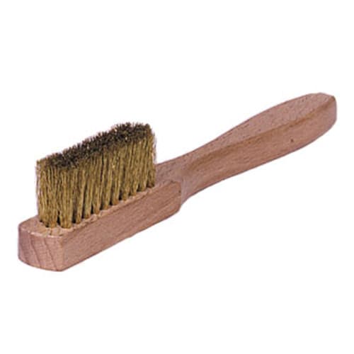 Weiler 44619 Sm. Hand Wire Scratch Brush, Crimped Brass Fill, Wood Block, 3 x 10 Rows, Packs of 72 - Moutools