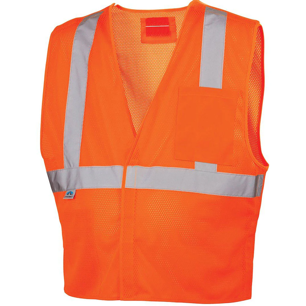 Pyramex RVHL2520BRDXL Safety Vest - Hi-Vis Orange with 5 point D-Ring -  X-Large - Moutools