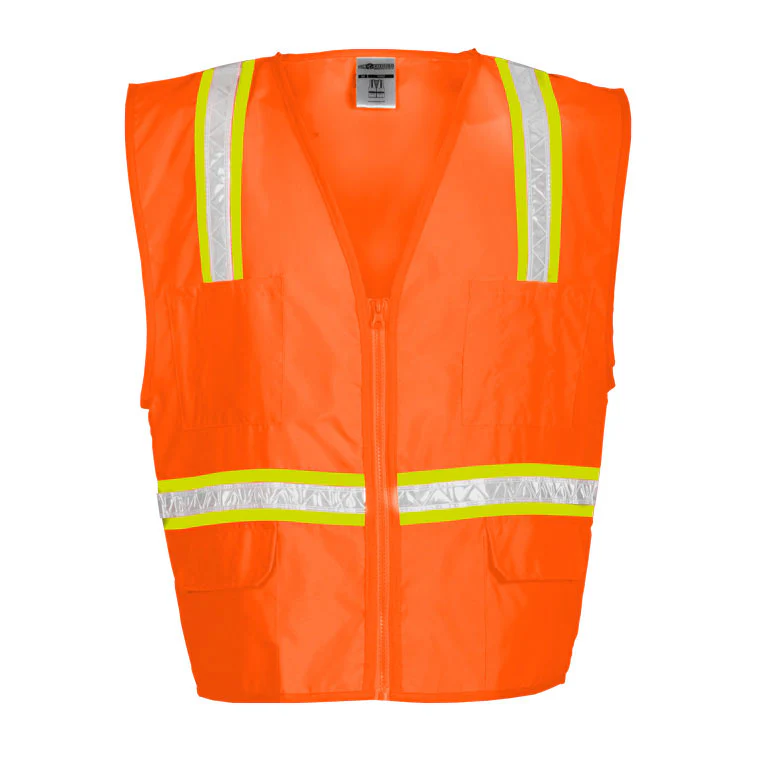 ML Kishigo 1091-3XL Orange Multi-pocket Surveyors Vest, 3XL - Moutools