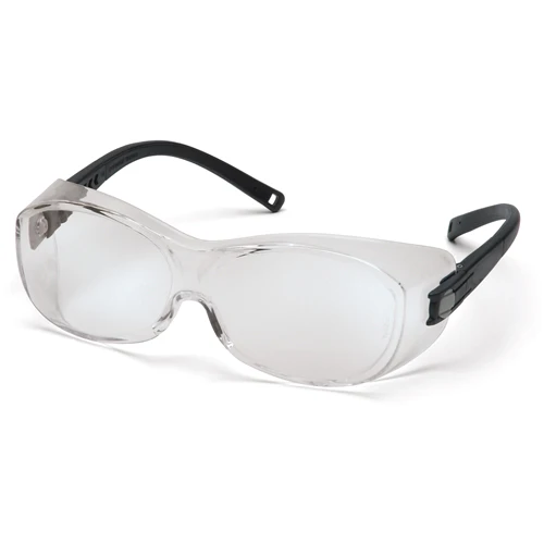 Pyramex S3510STJ OTS Eyewear Clear Anti-Fog Lens Safety Glasses with Black Temples - Moutools