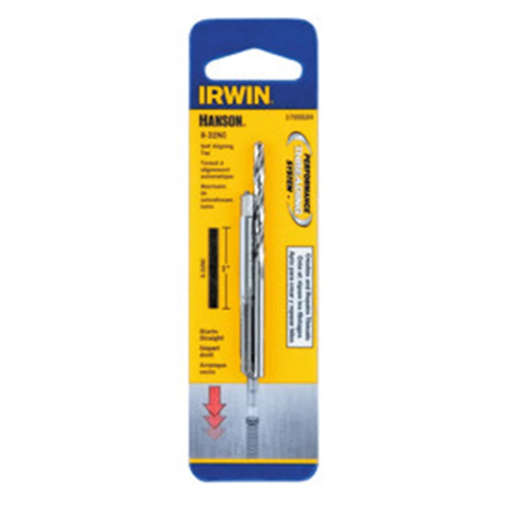 Irwin 1765534 Hanson #8 x 32 NC Self Aligning Tap and #29 Drill Bit Set - Moutools