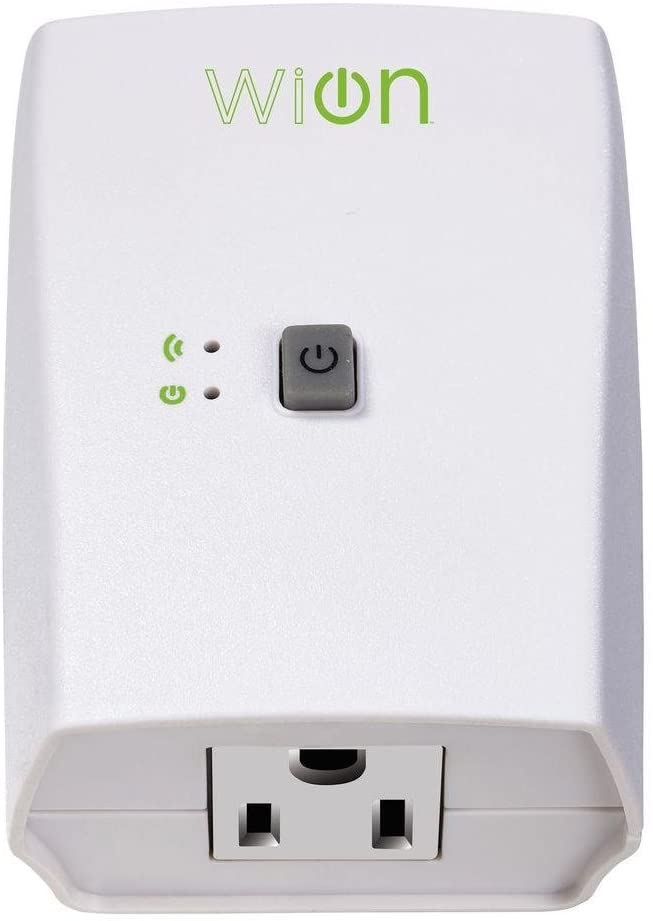 WiOn 50050 Indoor WiFi Plug With 1 Grounded Outlet, White - Moutools