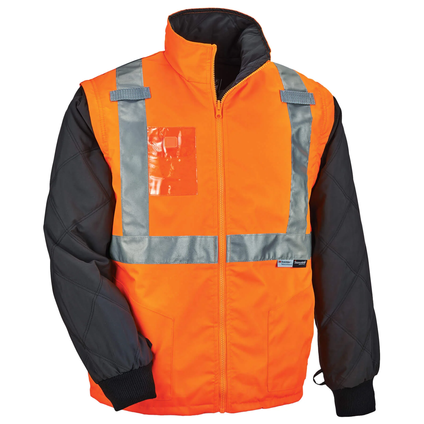 Ergodyne 25516 GloWear 8287 Type R Class 2 Convertible Thermal Jacket, 2XL, HV Orange - Moutools