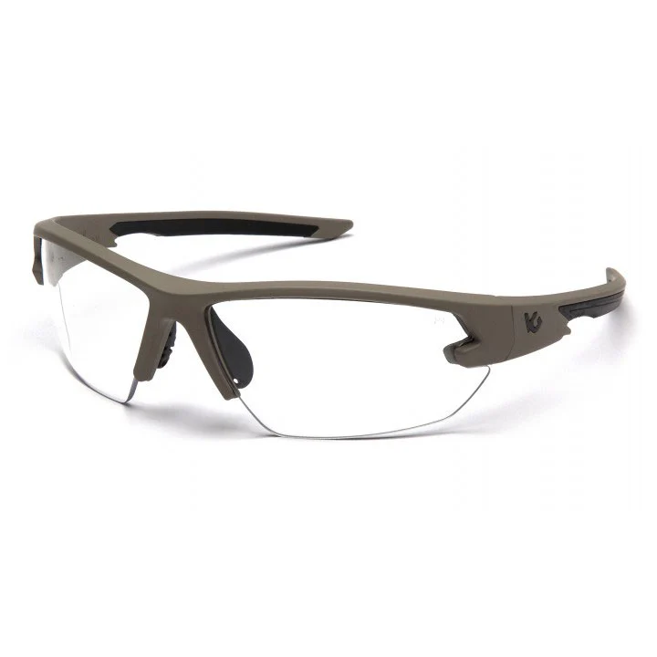 Pyramex VGST1410T Semtex 2.0 - Clear Anti-Fog Lens Safety Glasses with Tan Frame - Moutools