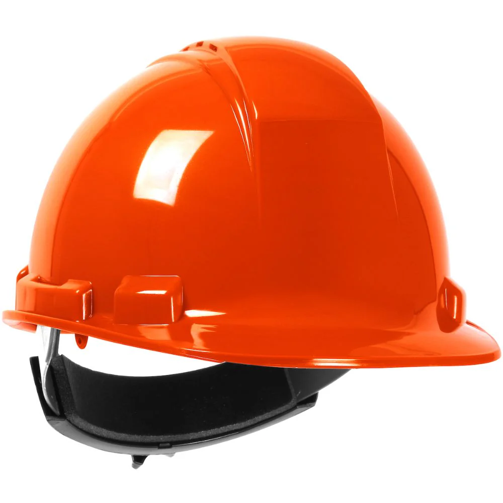 PIP 280-HP241RV-31 Whistler Vented, Cap Style Hard Hat with HDPE Shell, 4-Point Textile Suspension and Wheel Ratchet Adjustment - Hi-Viz Orange - Moutools
