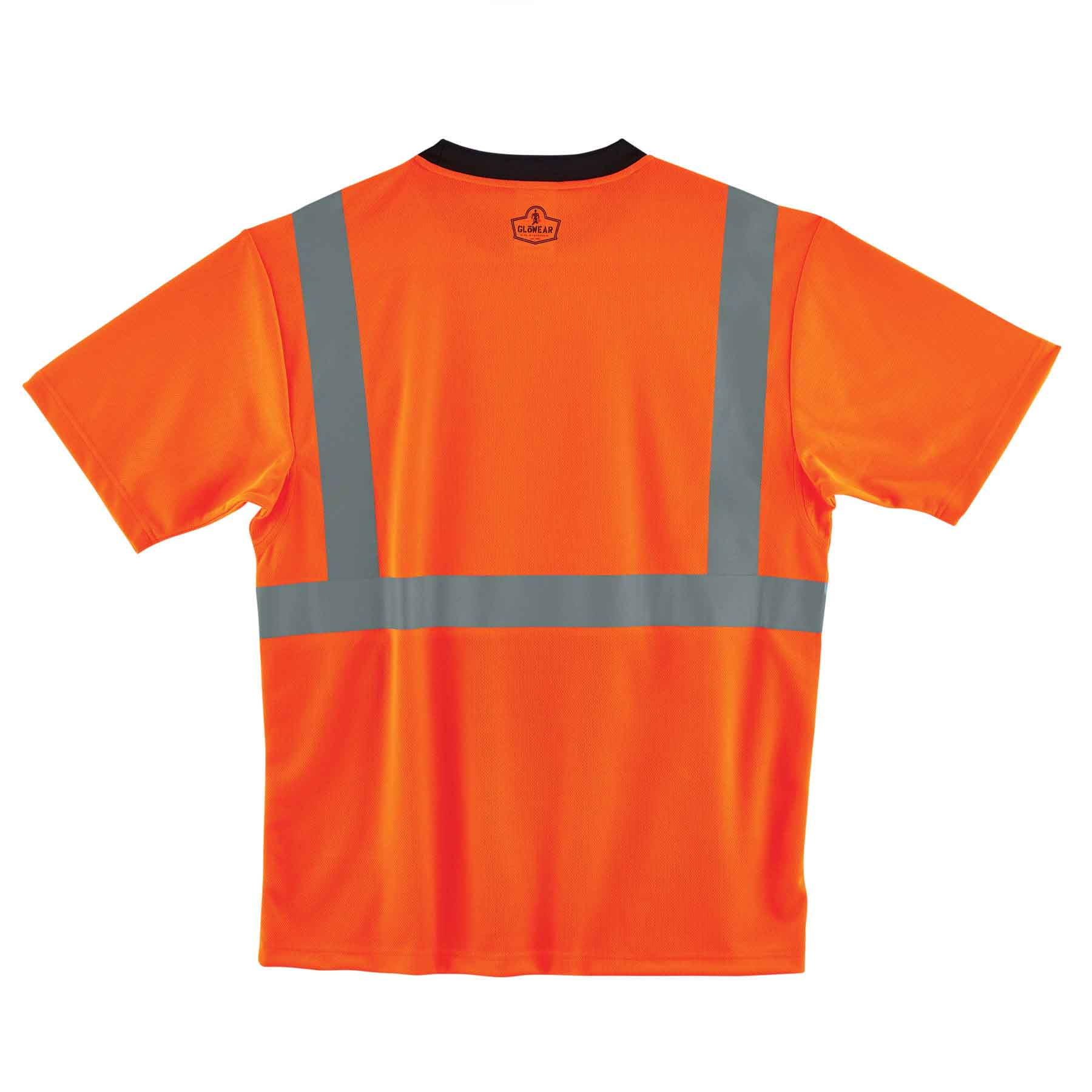Ergodyne 22519 GloWear 8289BK Type R Class 2 Black Front T-Shirt, 5XL, HV Orange - Moutools