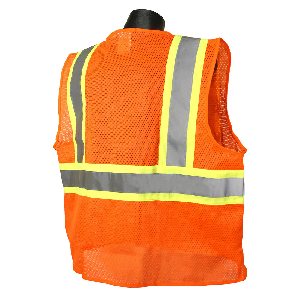 Radians SV225-2ZOM-2XL Class 2 Self Extinguishing Safety Vest, Hi Viz Orange, XXL - Moutools