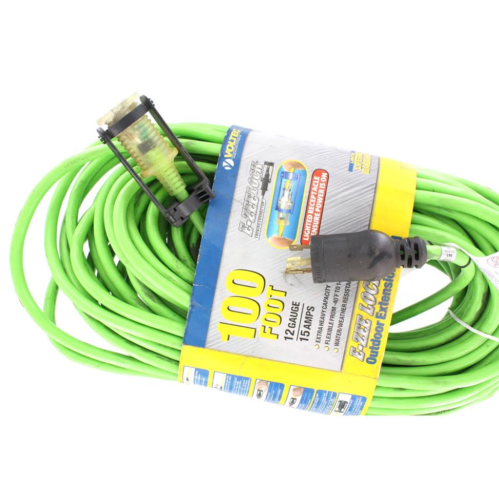 Voltec TLXUG100 100' Outdoor Extension Cord TL M XUG-F with EZ Lock (05-01056-015) - Moutools