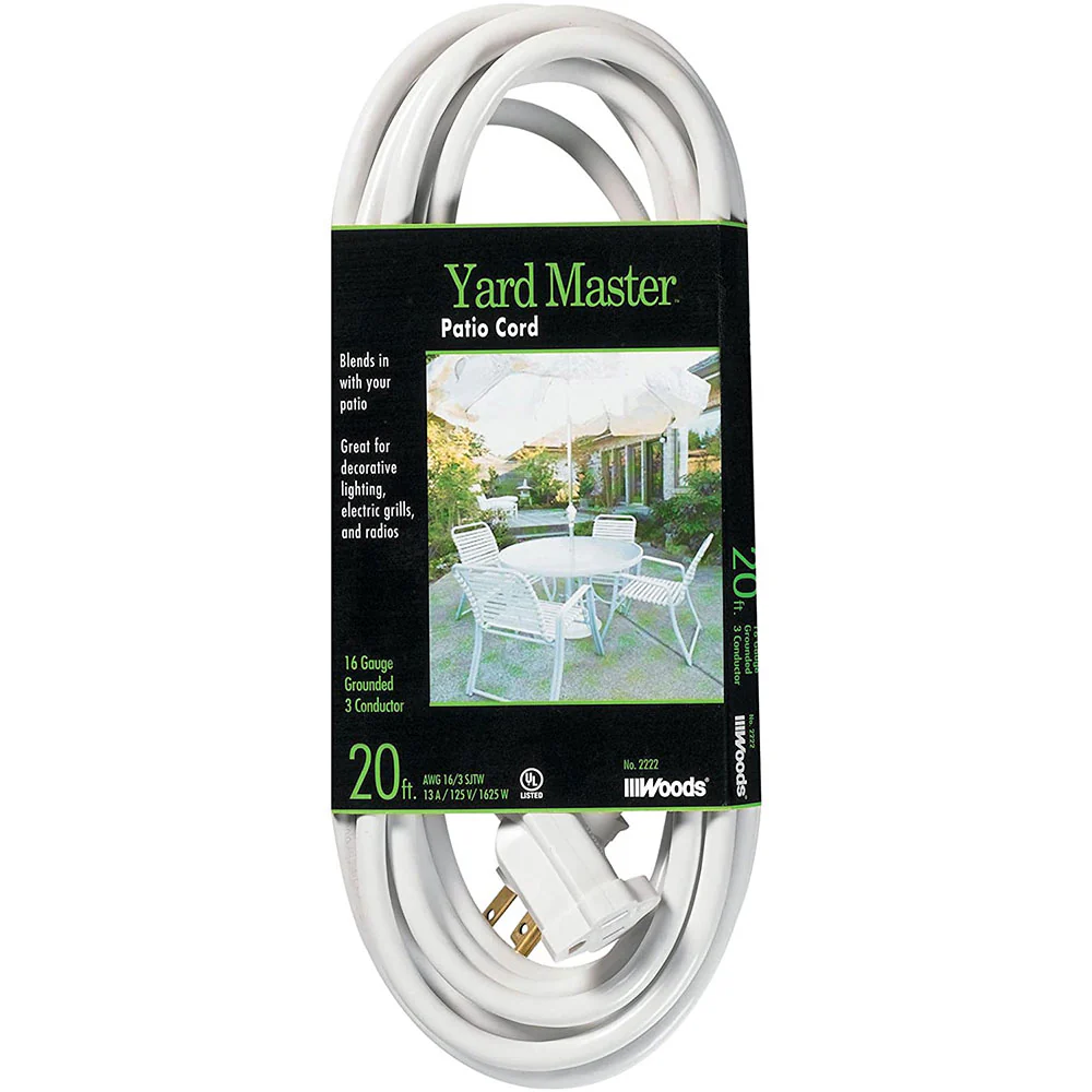 Woods 992222 Outdoor Extension Cord, SJTW Rated Weatherproof, Durable and Flexible Jacket, Rein - Moutools