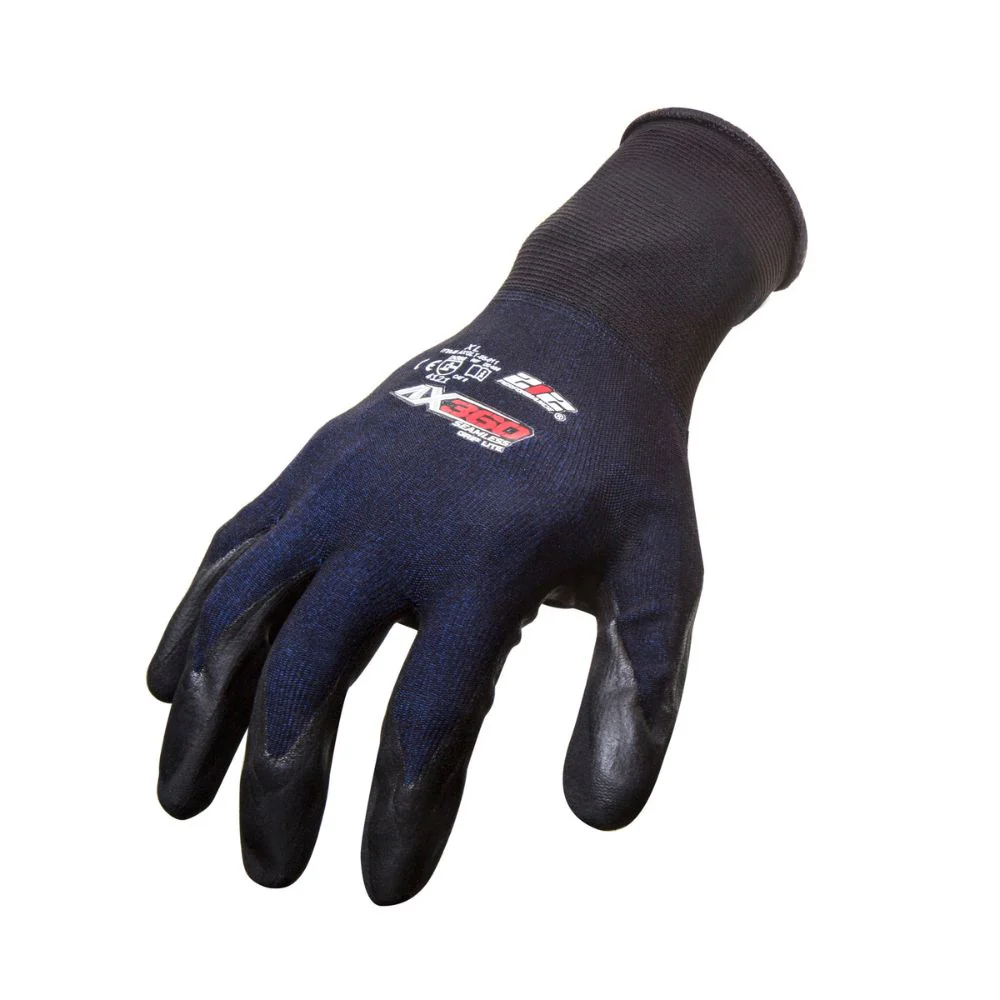 212 Performance AXGLT-05-008PR AX360 Grip Lite Nitrile-dipped Work Glove, 1-Pair, Small Black;Blue - Moutools