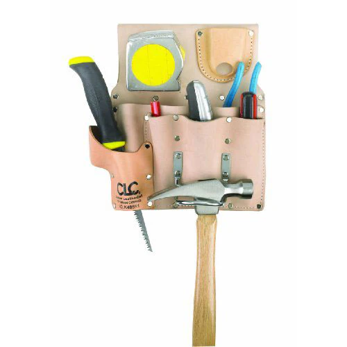 Custom Leather Craft K485R1 8 Pocket Flat-Type Standard Drywall Tool Pouch - Moutools