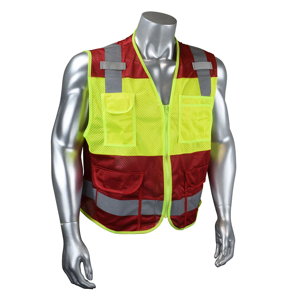 Radwear USA CSV6-01Z1-M Vest, SV6 Custom, Hi Viz Red, M - Moutools