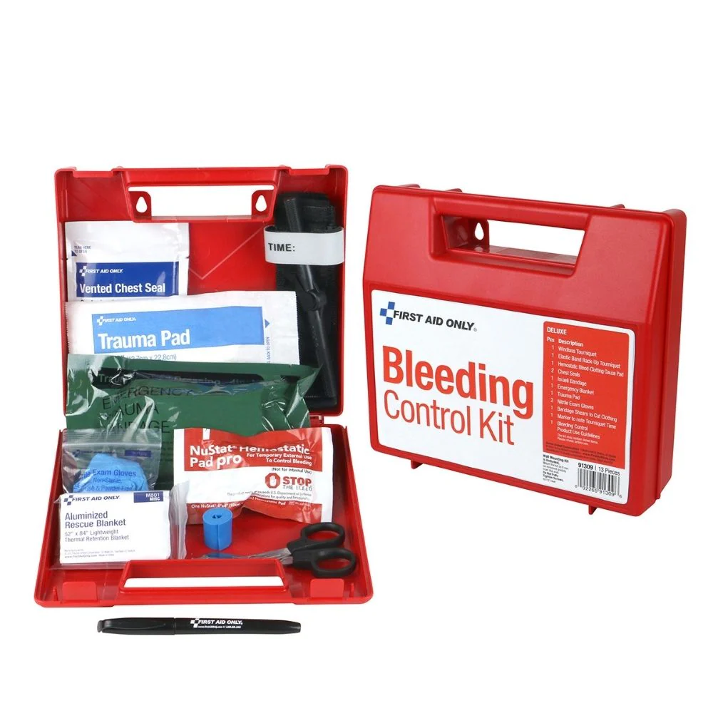 First Aid Only 91309 Bleeding Control Wall Station Single Kit -Deluxe - Moutools