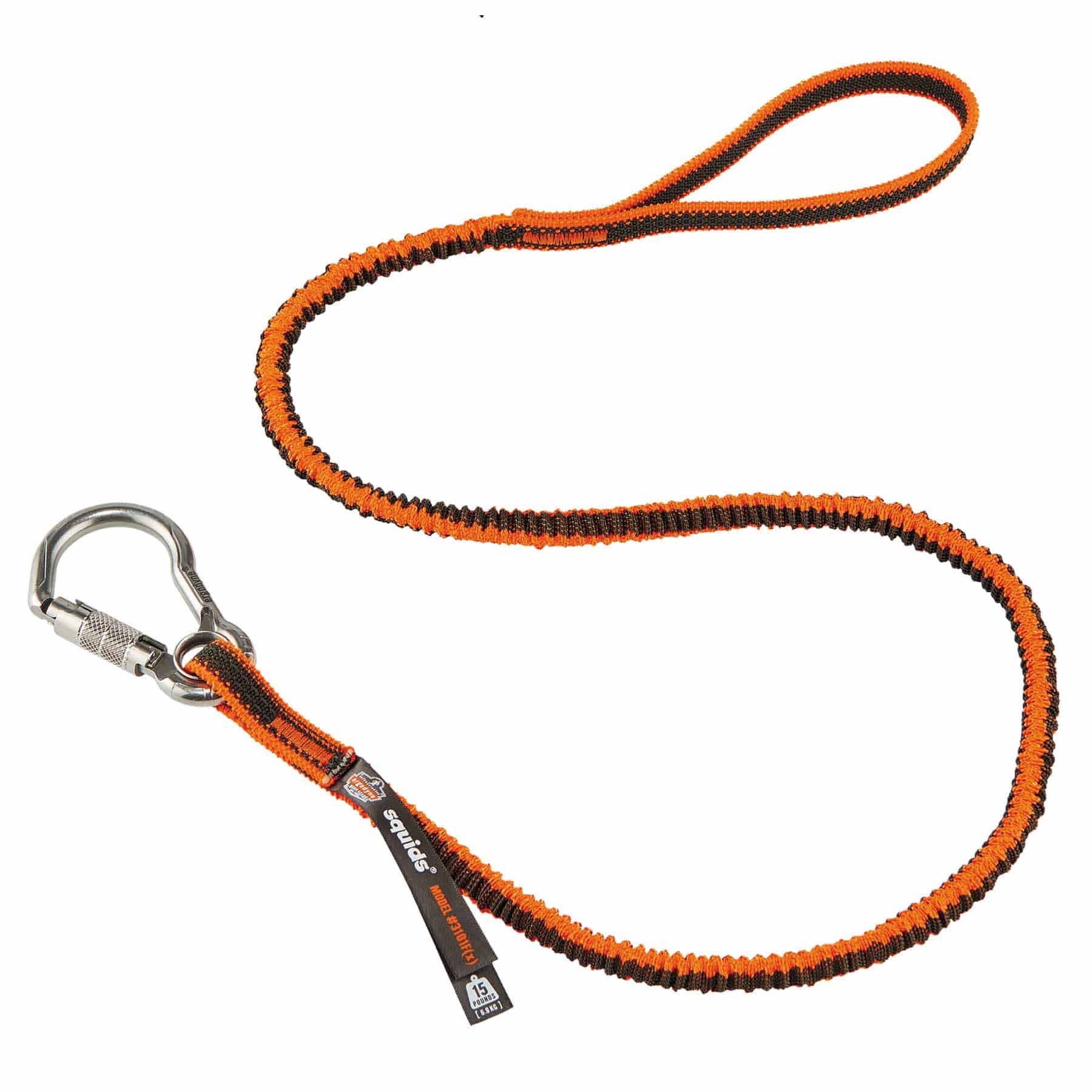 Ergodyne 19803 3101F(x) Standard Orange and Gray Lanyard - SS Carabiner + Loop - 15lbs - Moutools