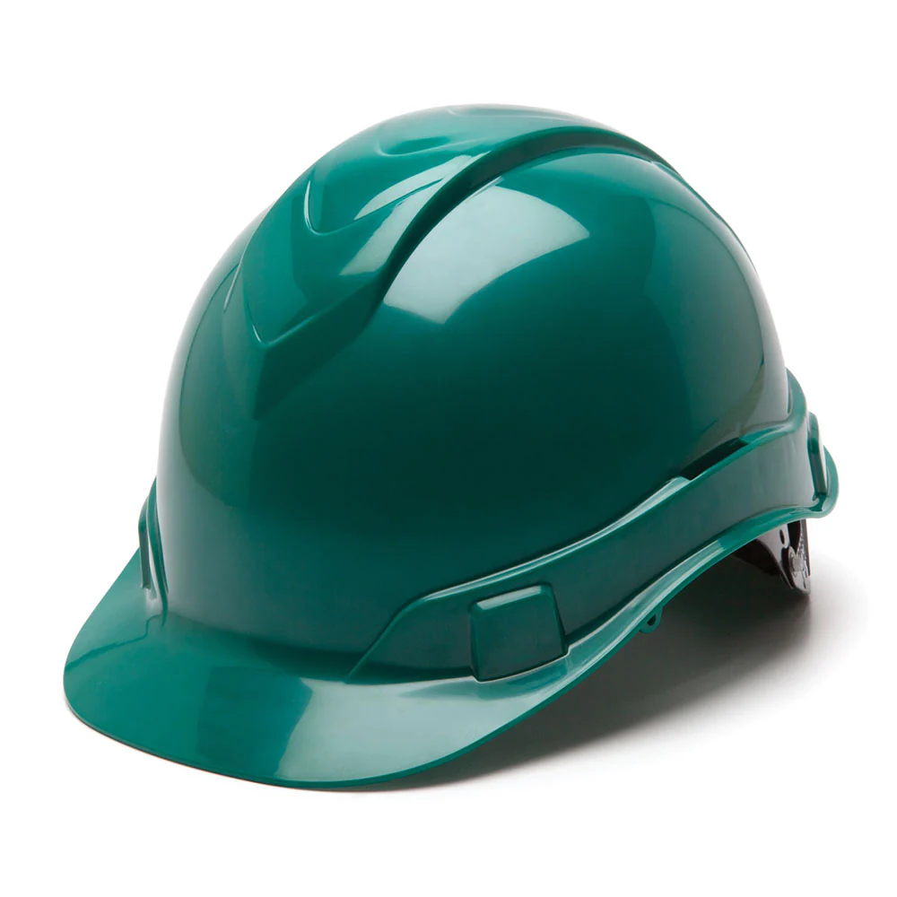 Pyramex HP44135 Ridgeline Hard Hat, Green Cap Style 4 Pt Ratchet Suspension - Moutools