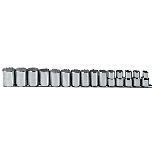Proto J54206 1/2 Drive 15 Pc. Metric Socket Set - 12 Point - Moutools