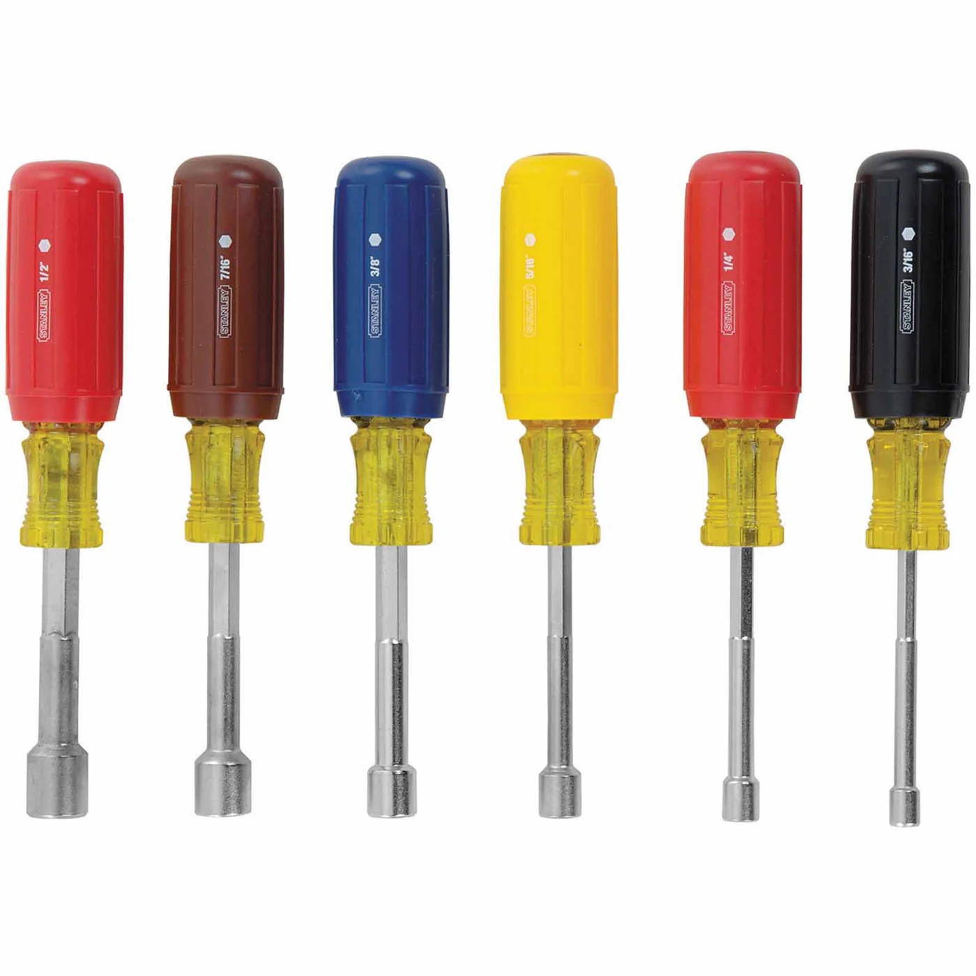 Stanley 62-541 Vinyl Grip Nut Driver SAE Set - 6 Piece - Moutools