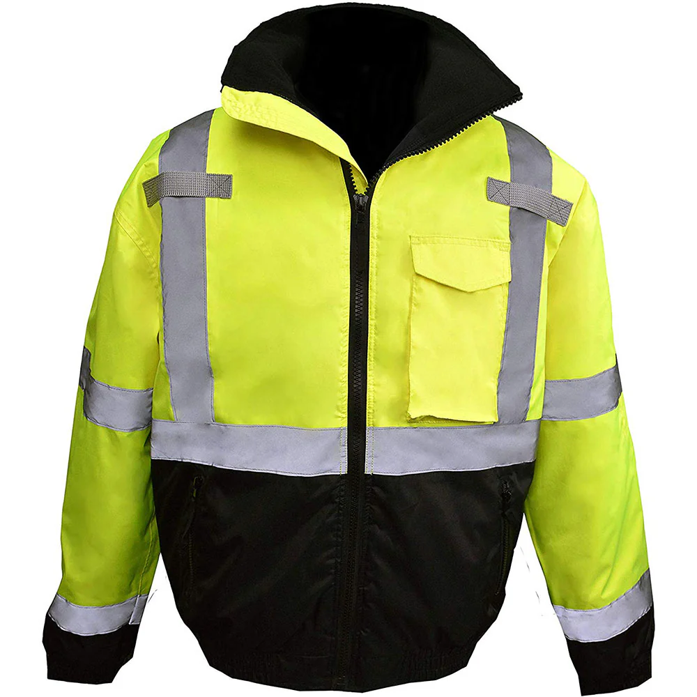 Radians SJ11QB-3ZGS-5X Hi Viz Class 3 Weatherproof Bomber Jacket, Green, 5X - Moutools
