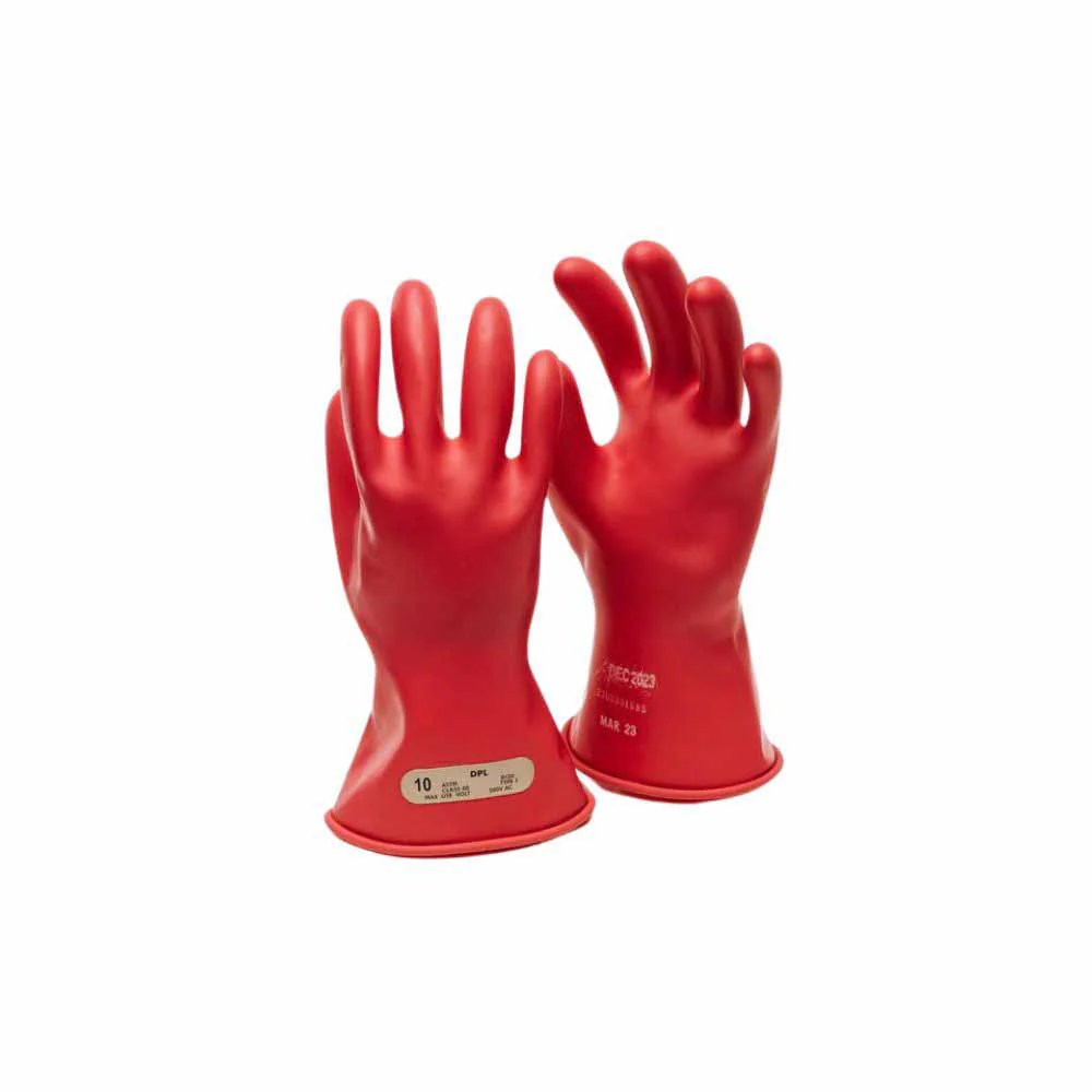 OEL IRG011R7 Class 0 Red Rubber Insulating Gloves - Size 7 - Moutools