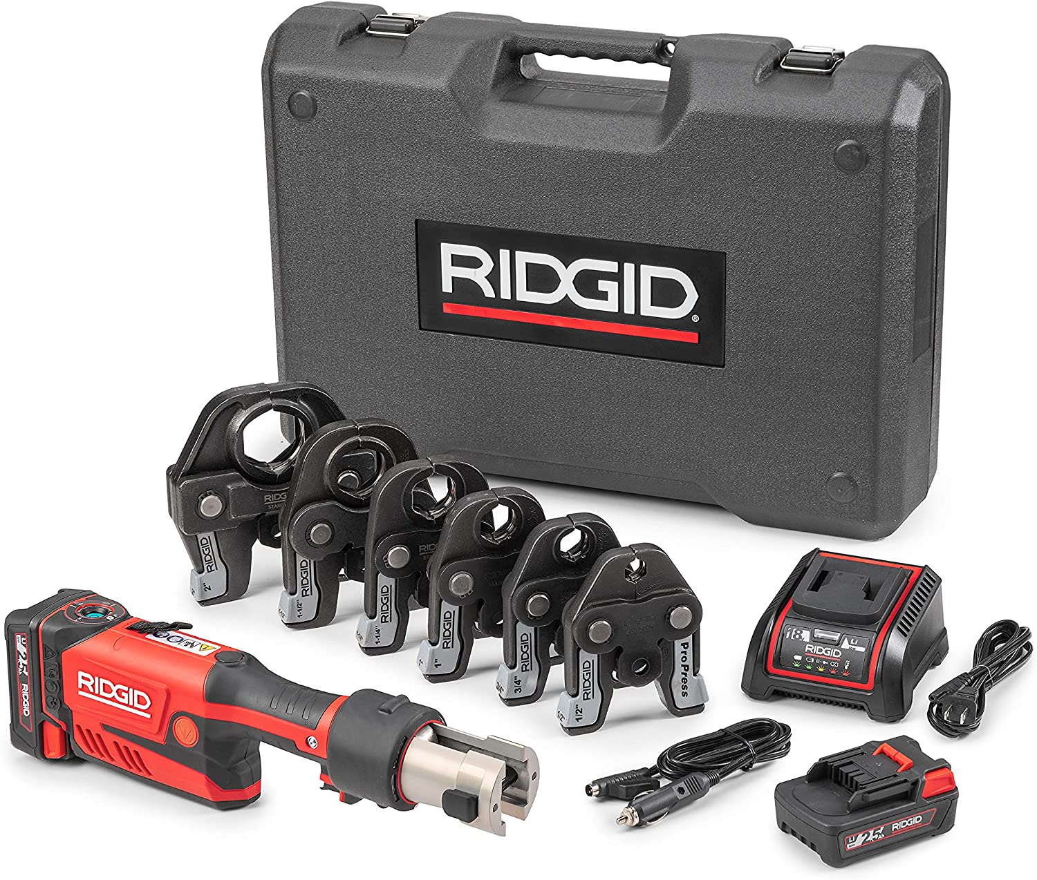 Ridgid 67178 RP 351 Press Tool Kit, Battery and Charger, 1/2