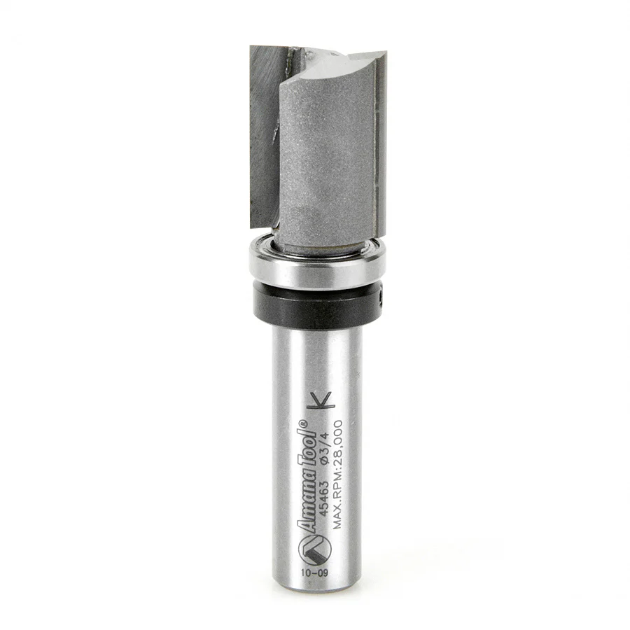 Amana 45463 Flush Trim with BB on Top Router Bit - Moutools