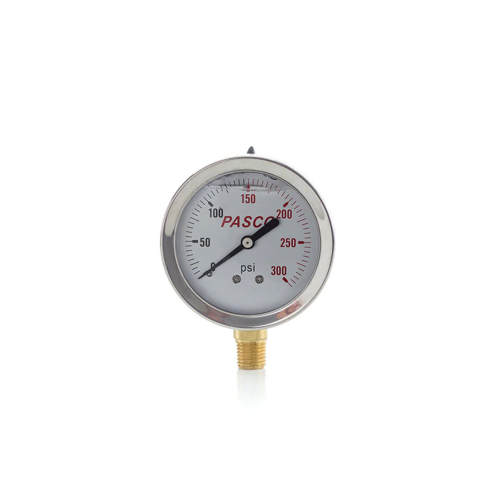 Pasco 1777 Glycerine Filled Pressure Gauge, Size 0-300# - Moutools
