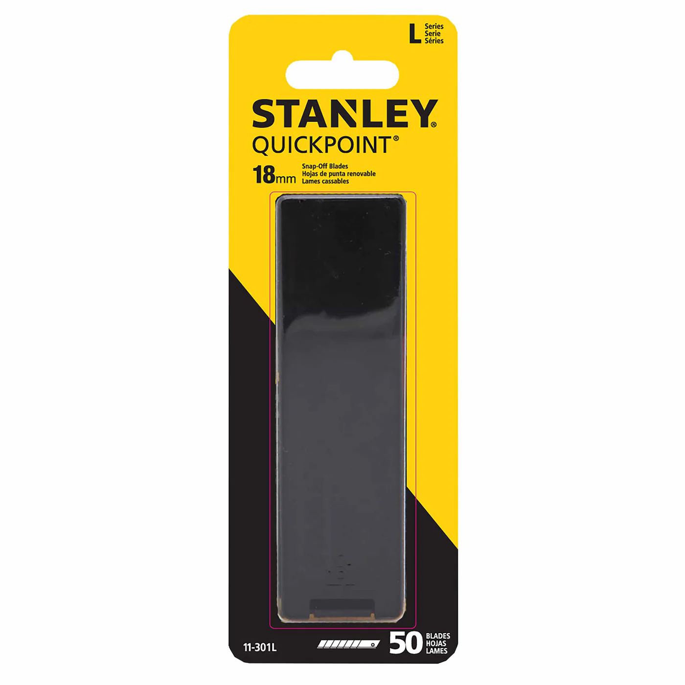 Stanley 11-301L Quick-Point™ Snap-Off Blades 18mm w/ Dispenser - 50 Pack - Moutools