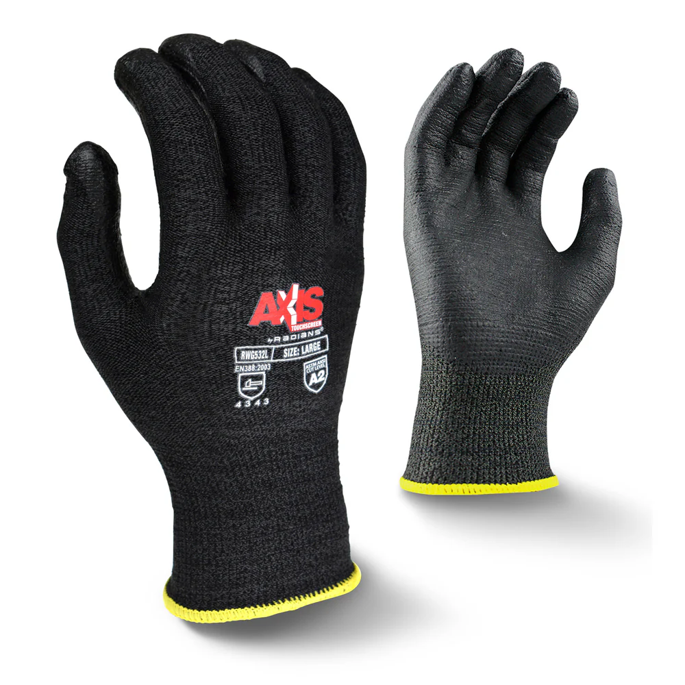 Radians RWG532M AXIS™ Touchscreen Cut Protection Level A2 Work Glove, Medium - Moutools