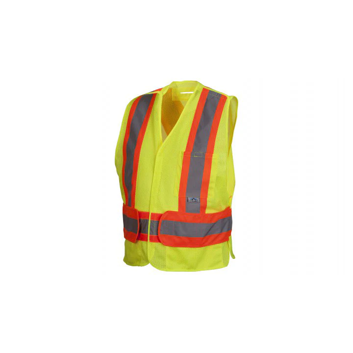 Pyramex RCA2710M Hi-Vis Lime Safety Vest With Contrasting Reflective Tape, M - Moutools