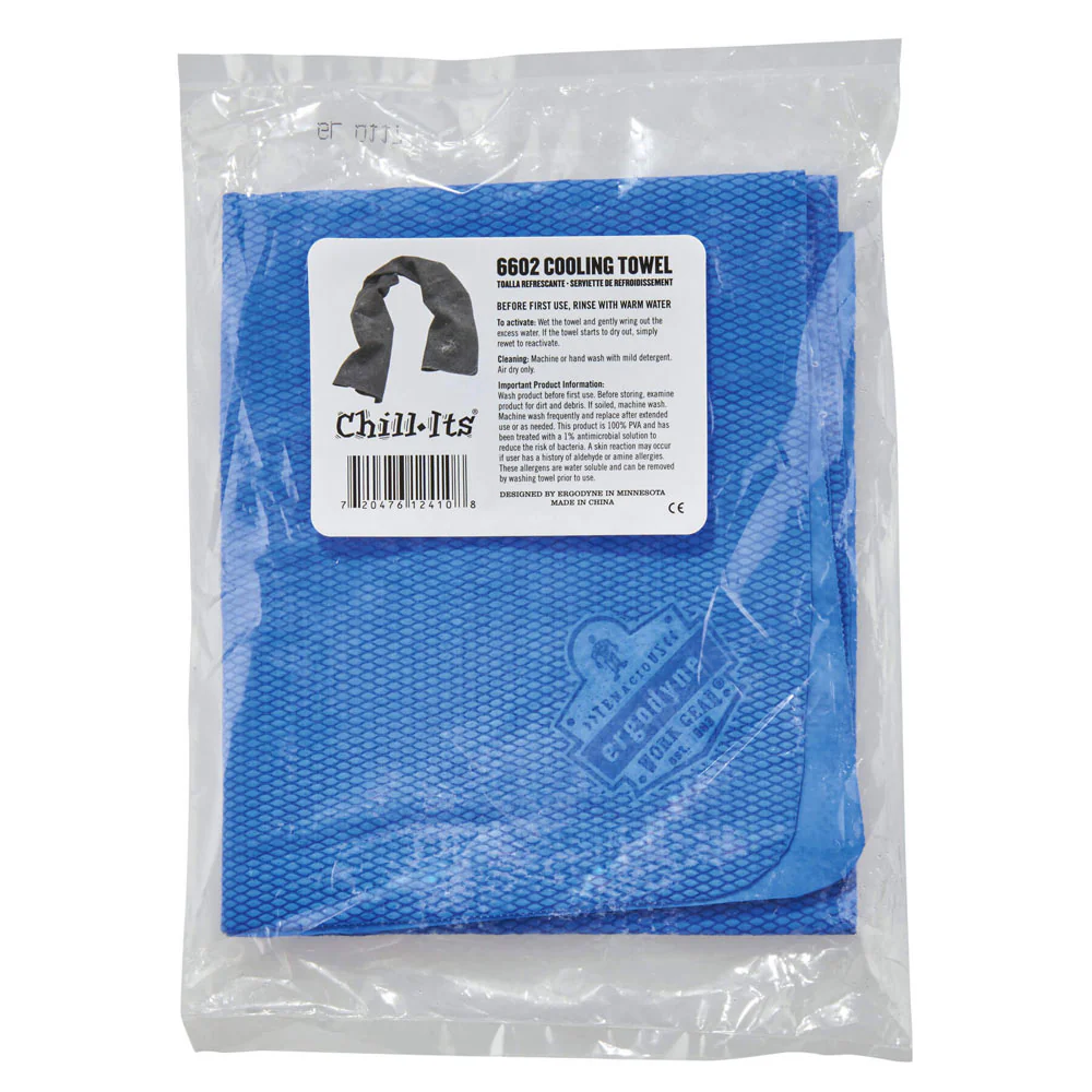 Ergodyne 12410 Chill-Its 6602 Evaporative Cooling Towel - 50 Pack, Blue - Moutools