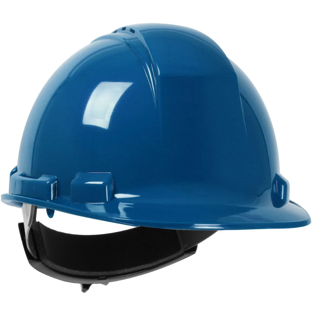 PIP 280-HP241RV-17 Whistler Vented, Cap Style Hard Hat with HDPE Shell, 4-Point Textile Suspension and Wheel Ratchet Adjustment - Royal - Moutools