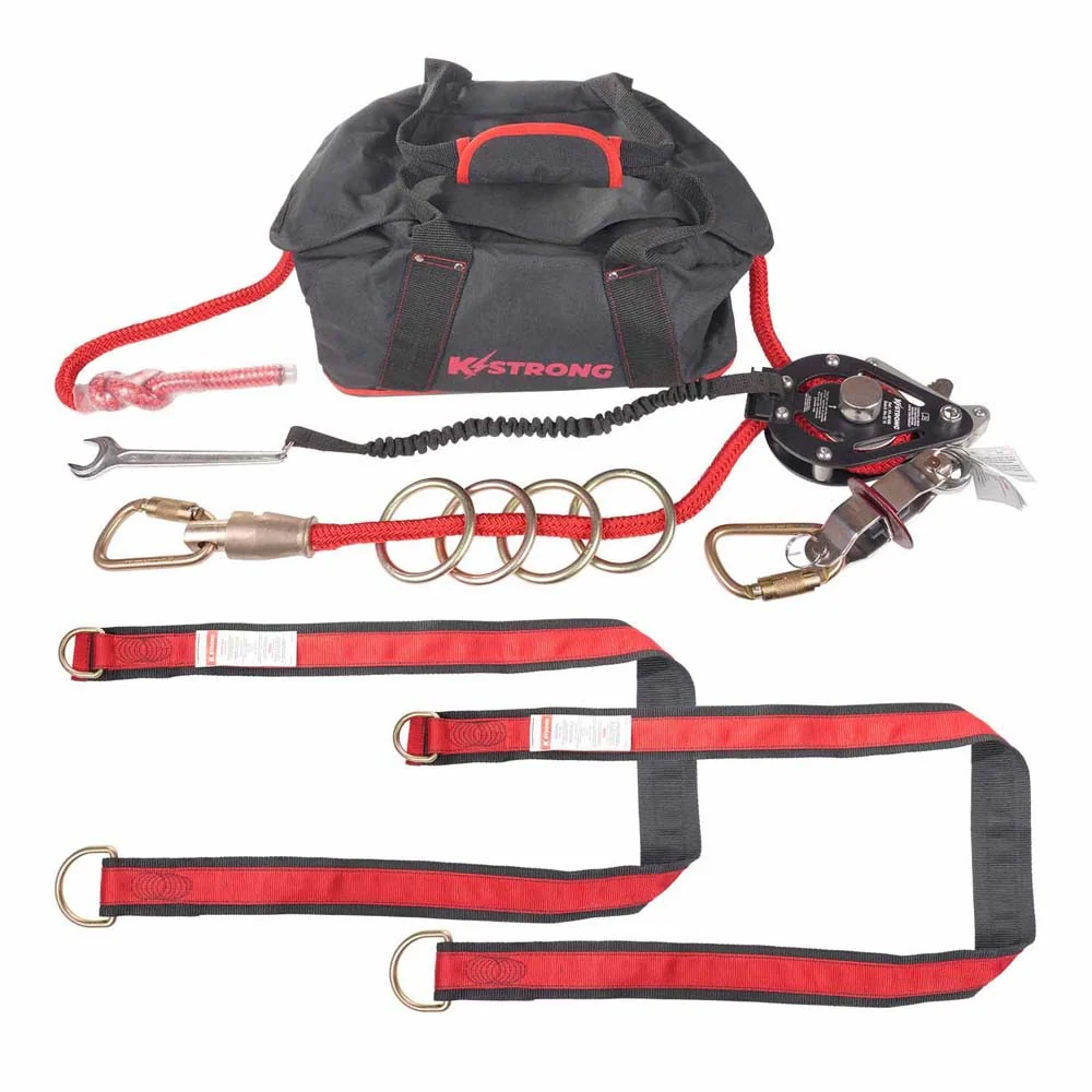 KStrong UFA40010 Adjustable Horizontal Lifeline System, 100' 4-Person Kit - Moutools