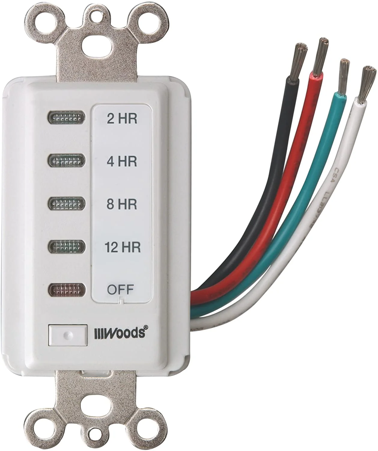 Woods 59014 59014WD In-Wall 12-Hour Digital Countdown Timer,White - Moutools