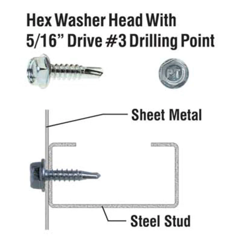 Primesource HWD1034 1 Bx 10X3/4 Hex Washer Head, Zinc Self Drilling Screws - Moutools